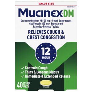Mucinex DM 12 Hour Expectorant and Cough Suppressant Tablets - 40 Ct - 24 Pack