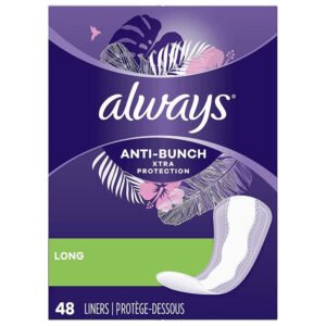 Always Anti-Bunch Long Liners - 48 Ct - 6 Pack
