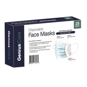 GeniusCare 3-Ply Disposable Masks - 25 Ct - 80 Pack