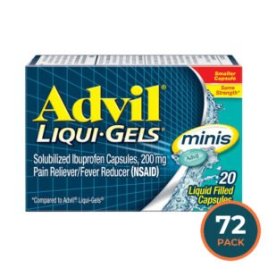 Advil Liqui-Gels Minis Pain Reliever and Fever Reducer 20 Ct - 72 Pack