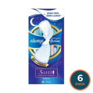 Always Infinity FlexFoam Overnight Unscented Pads - 22 Ct - 6 Pack