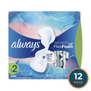 Always Infinity FlexFoam Super Size 2 Pads with Wings - 16 Ct - 12 Pack