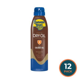 Banana Boat UltraMist Dry Oil Clear Spray Tanning Sunscreen SPF 8 6 oz - 12 Pack