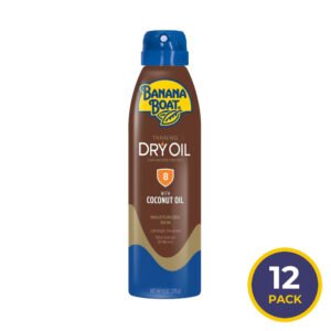 Banana Boat UltraMist Dry Oil Clear Spray Tanning Sunscreen SPF 8 6 oz - 12 Pack