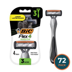 BIC Flex 4 Sensitive Men’s Disposable Razors 3 Ct - 72 Pack