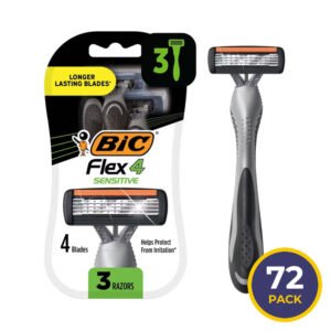 BIC Flex 4 Sensitive Men’s Disposable Razors 3 Ct - 72 Pack
