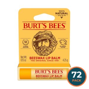 Burt’s Bees Beeswax Lip Balm 0.15 oz Tube - 72 Pack