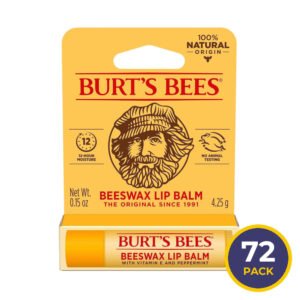 Burt’s Bees Beeswax Lip Balm 0.15 oz Tube - 72 Pack
