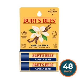 Burt’s Bees Vanilla Bean Lip Balm 0.15 oz 2 Ct Blister Pack - 48 Pack