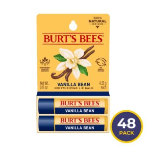 Burt’s Bees Vanilla Bean Lip Balm 0.15 oz 2 Ct Blister Pack - 48 Pack