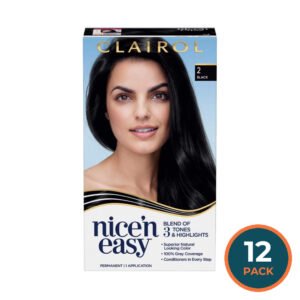 Clairol Nice’n Easy Permanent Hair Color #2 Black - 12 Pack