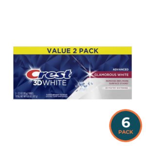 Crest 3D White Advanced Whitening Toothpaste 3.3 oz - 2 Ct - 6 Pack