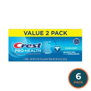 Crest Pro-Health Clean Mint Toothpaste 4.3 oz - 2 Ct - 6 Pack