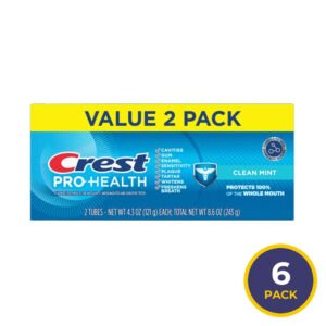 Crest Pro-Health Clean Mint Toothpaste 4.3 oz - 2 Ct - 6 Pack