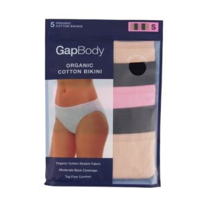 GapBody Women’s Organic Cotton Stretch Bikini Underwearm, Basic Pack - Size L - 5 Pack