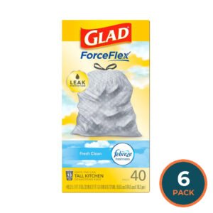 Glad OdorShield Fresh Clean Tall Kitchen Bags 13 Gallon - 40 Ct - 6 Pack