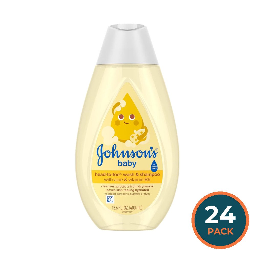 Johnson’s Head-To-Toe Baby Wash & Shampoo with Aloe Vera and Vitamin B5 - 13.6 oz - 24 Pack