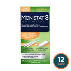 Monistat 3 Cure & Itch Combo Vaginal Antifungal Treatment Kit - 3 Ct - 12 Pack