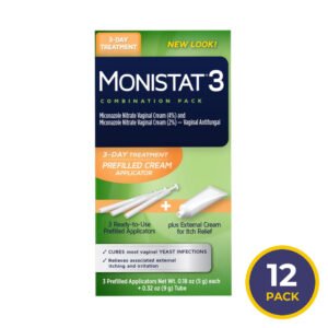 Monistat 3 Cure & Itch Combo Vaginal Antifungal Treatment Kit - 3 Ct - 12 Pack