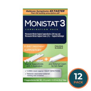 Monistat 3-Day Combo Pack Disposable Applicators - 3 Ct - 12 Pack