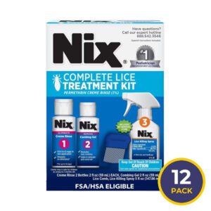 Nix Complete Lice Treatment Kit with 2 oz Creme Rinse - 12 Pack
