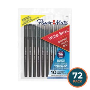 Paper Mate Write Bros Black Ballpoint Pens Medium Point - 10 Ct - 72 Pack
