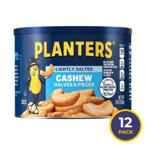 PLANTERS Lightly Salted Halves & Pieces Cashews - 8 oz - 12 Pack