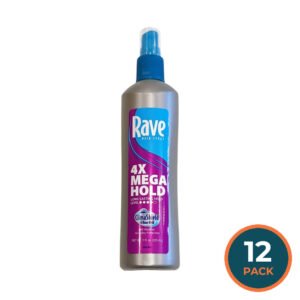 Rave 4X Mega Unscented Non-Aerosol Hairspray - 11 oz - 12 Pack