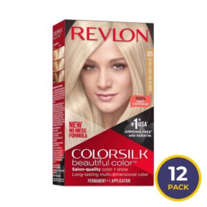 Revlon ColorSilk Permanent Hair Color #05 Ultra Light Ash Blonde - 12 Pack