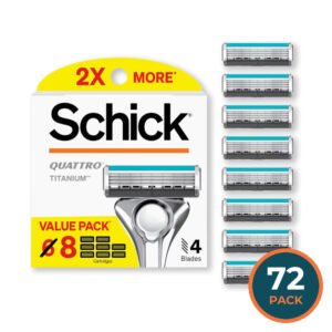Schick Quattro Titanium Men’s Razor Blade Refills - 8 Ct - 72 Pack