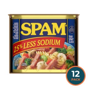 SPAM 25% Less Sodium Canned Luncheon Meat - 12 oz - 12 Pack