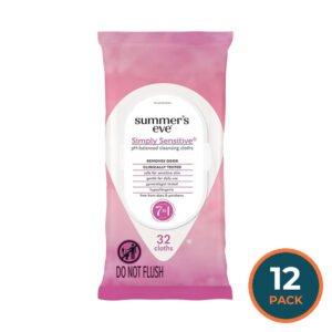 Summer’s Eve Simply Sensitive Feminine Cleansing Cloths - 32 Ct - 12 Pack