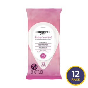 Summer’s Eve Simply Sensitive Feminine Cleansing Cloths - 32 Ct - 12 Pack
