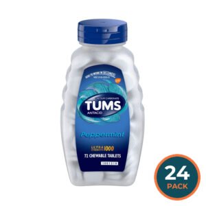 TUMS Ultra Strength 1000 Peppermint Antacid Tablets - 72 Ct - 24 Pack