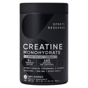 Sports Research Creatine Monohydrate, Unflavored Powder - 29.1 oz