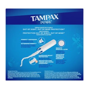 Tampax Pearl Tampons Regular Absorbency with LeakGuard Braid Unscented 36 Ct - 12 Pack