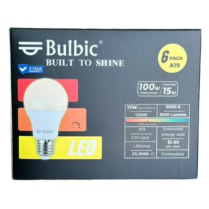 Bulbic Built to Shine A19 LED Dimmable Bulbs 15 W 3000 K 1500 Lumens - 6 Ct- 16 Pack