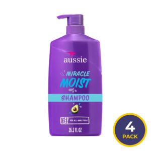 Aussie Miracle Moist Shampoo with Avocado Oil - 26.2 oz - 4 Pack