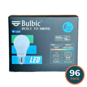 Bulbic Built to Shine A19 LED Dimmable Bulbs 15 W 5000 K 1500 Lumens - 6 Ct - 16 Pack