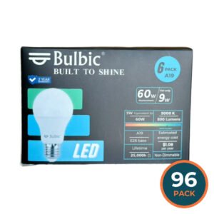 Bulbic Built to Shine A19 LED Non-Dimmable Bulbs 9 W 5000 K 800 Lumens - 6 Ct - 16 Pack