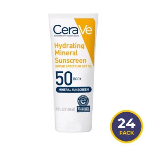 CeraVe Hydrating 100% Mineral Sunscreen for Body SPF 50 5 fl oz - 24 Pack