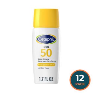 Cetaphil Sheer Mineral Face Liquid Sunscreen SPF 50 Travel Size, 1.7 fl oz - 12 Pack