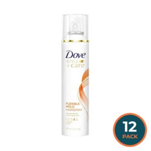 Dove Style+Care Strength & Shine Flexible Hold Hairspray Aerosol Spray - 7 oz - 12 Pack