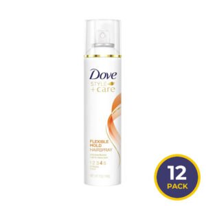 Dove Style+Care Strength & Shine Flexible Hold Hairspray Aerosol Spray - 7 oz - 12 Pack