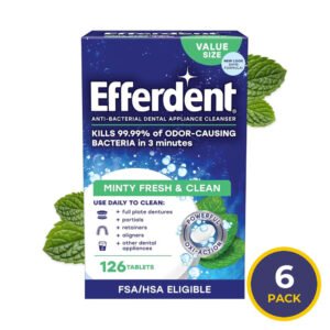 Efferdent Plus Mint Fresh Denture Cleaning Tablets Value Size - 126 Ct - 6 Pack