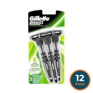 Gillette Mach3 Sensitive Disposable Razors - 3 Ct - 12 Pack