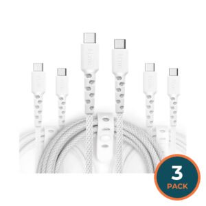 iHome USB-C to USB-C Cable Value Pack - 3ft, 6ft and 10 ft - 3 Pack