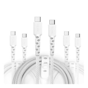 iHome USB-C to USB-C Cable Value Pack - 3ft, 6ft and 10 ft - 3 Pack