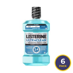 Listerine Ultraclean and Whitening Protection Intense Mint Mouthwash - 1.5 L - 6 Pack