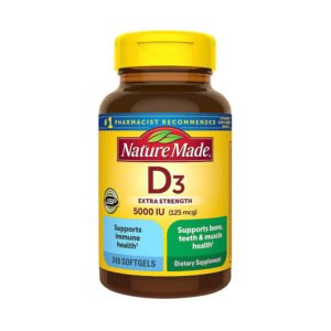 Nature Made Extra Strength Vitamin D3 5000 IU (125 mcg) Softgels, 240 Count